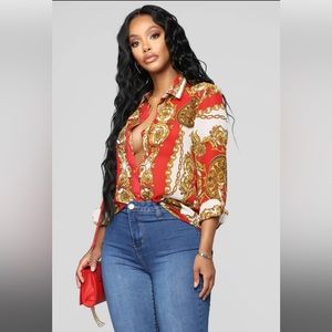 Rover Printed Button Shirt - Red/combo